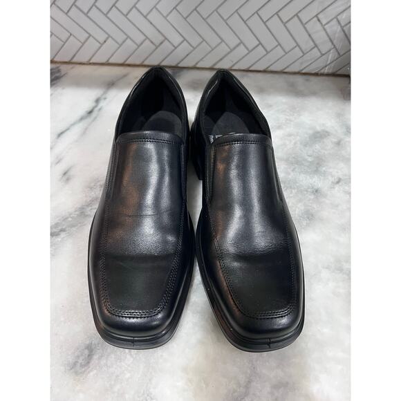ECCO Helsinki 2 Apron Toe Black Leather Slip On Dress Shoes Men 13-13.5 EU47